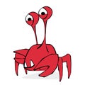 A red comic art krab