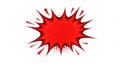 Red comic-style burst with jagged edges on a white background. Features a starburst Royalty Free Stock Photo