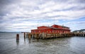 Astoria Fishing Harbor Building at Columbia Estuary Royalty Free Stock Photo