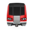 Red Commuter Train Isolated