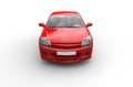 Red Compact Car Top Front View Royalty Free Stock Photo