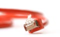 Red computer network cable Royalty Free Stock Photo