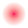 Red concentric rings. Epicenter theme. Simple flat vector illustration