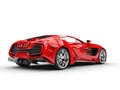 Red concept supercar - right back view Royalty Free Stock Photo