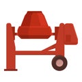 Red concrete mixer icon cartoon vector. Cement truck Royalty Free Stock Photo