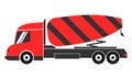 Red concrete truck illustration vector design Royalty Free Stock Photo