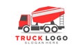 Red concrete truck illustration vector logo Royalty Free Stock Photo