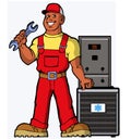 Conditioner Furnace Specialist cartoon character art Royalty Free Stock Photo