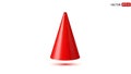 Red Cone 3D Shape on White Background Royalty Free Stock Photo