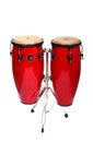 Red Conga Drum Set Royalty Free Stock Photo