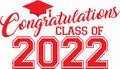 Red Congratulations Class of 2022
