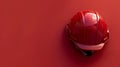 Red Construction Helmet on Solid Background with Copyspace for Safety Industry Web Banner Royalty Free Stock Photo