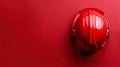 Red Construction Helmet on Solid Background with Copyspace for Safety Industry Web Banner Royalty Free Stock Photo