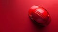 Red Construction Helmet on Solid Background with Copyspace for Safety Industry Web Banner Royalty Free Stock Photo