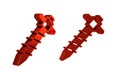 Red Construction jackhammer icon isolated on transparent background.