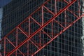 Red construktion cran in front of office building R03 Royalty Free Stock Photo