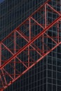 Red construktion cran in front of office building R04 Royalty Free Stock Photo