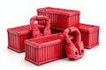 Red container lifting lugs Royalty Free Stock Photo