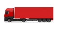 Red Container Truck Isolated