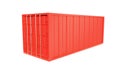 Red container, white cutting background 3d render