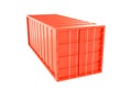 Red container, white cutting background 3d render