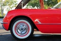 Red convertible front left side Royalty Free Stock Photo