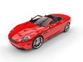 Red convertible sports car - top view Royalty Free Stock Photo