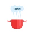 Red cooking pan icon Royalty Free Stock Photo