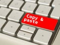 Copy and paste button on a computer keyboard. Royalty Free Stock Photo