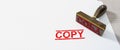 red copy stamp on white paper background Royalty Free Stock Photo