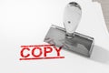 red copy stamp on white paper background Royalty Free Stock Photo
