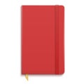 Red copybook with elastic band. Royalty Free Stock Photo