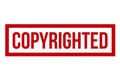 Red Copyrighted Rubber Stamp Isolated On White Background Royalty Free Stock Photo