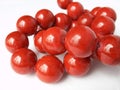 Red coral beads