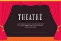 Red corduroy curtains. Theater scenes. Opera curtains. Vector illustration Royalty Free Stock Photo