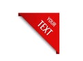 Red corner tag template. label banner. isolated vector image