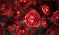 Red Corona Covid 19 bacteria cells