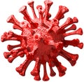 Red coronavirus cell