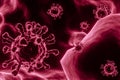 Red coronavirus cells in human body Royalty Free Stock Photo