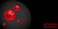 Red Coronavirus infection, planet on a black background, vectorRed Coronavirus infection, planet on a black background, vector