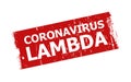 CORONAVIRUS LAMBDA Red Rectangle Corroded Stamp