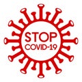 Red coronavirus stop sign