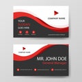 Red corporate business card, name card template ,horizontal simple clean layout design template , Business banner Royalty Free Stock Photo