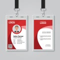 Red Corporate ID Card Template