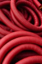 Red corrugated pipes Royalty Free Stock Photo