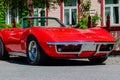 Red Corvette sports car parked Royalty Free Stock Photo