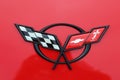 Red Corvettte Hood Emblem