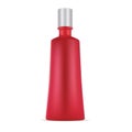 Red Cosmetic Shampoo Bottle. Vector Mockup