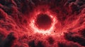 Red Cosmic Vortex Surrounded by Exploding Clouds Royalty Free Stock Photo