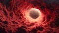 Red Cosmic Vortex Surrounded by Exploding Clouds Royalty Free Stock Photo